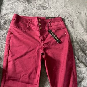 Brand new burgundy high waisted women skinny jeans